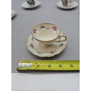Vintage Edelstein Bavaria Footed Tea Cup And Saucer Set Floral Miniature